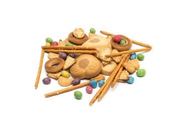 Tea time - cookies with colored sweets for tea. Dessert. Photo.