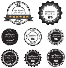 Vector promo label of best award for local business