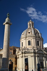 Church of Santa Maria di Loreto and Trajan Column in Rome