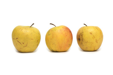 Yellow apple. Dessert. Photo.