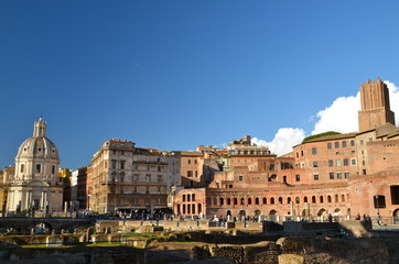 Fototapeta na wymiar Ruins of Trajan's Forum in Rome, Italy