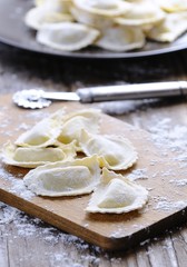 Preparing fresh ravioli..