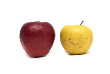 Red and yellow apple. Dessert. Photo.