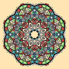 Mandala vector.Stylized indian tribal flower like chakra yantra 