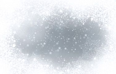 Silver background with snowflakes frame.