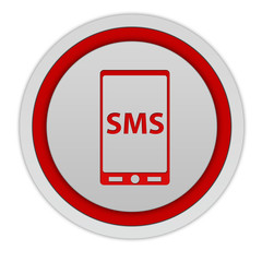 sms circular icon on white background