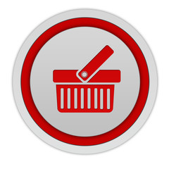 shopping cart circular icon on white background