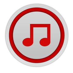 music circular icon on white background
