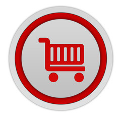 shopping cart circular icon on white background