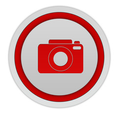 photo circular icon on white background