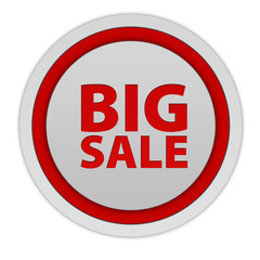 Big sale circular icon on white background