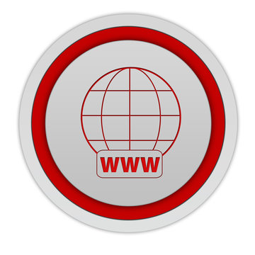 www circular icon on white background