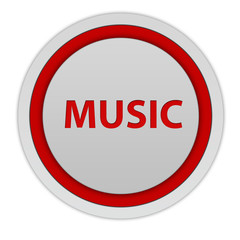 music circular icon on white background