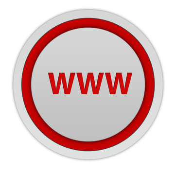 www circular icon on white background