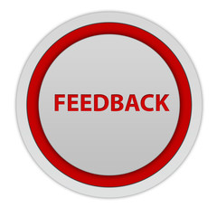 Feedback circular icon on white background