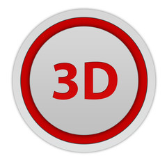 3d circular icon on white background