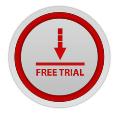 Free trial circular icon on white background