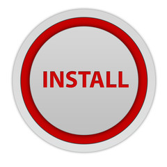 Installation circular icon on white background