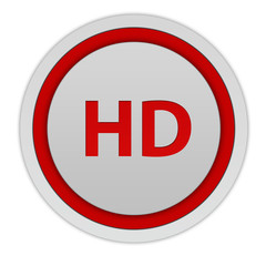 HD circular icon on white background