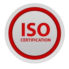 Iso certification circular icon on white background