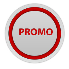 Promo circular icon on white background