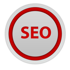 Seo circular icon on white background