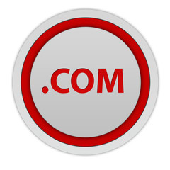 Com circular icon on white background