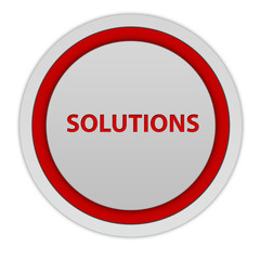 Solutions circular icon on white background