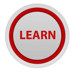 Learn circular icon on white background