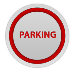 Parking circular icon on white background