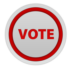 Vote circular icon on white background