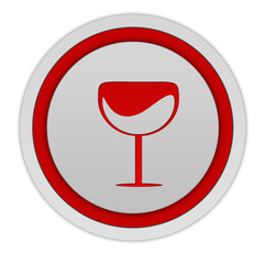 Wine circular icon on white background