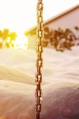frozen chain at winter season