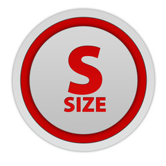 S size circular icon on white background