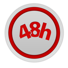 48 hours circular icon on white background
