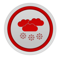 Snow circular icon on white background