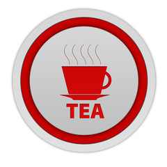 Tea circular icon on white background