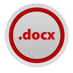 .docx circular icon on white background