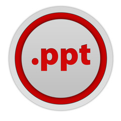 .ppt circular icon on white background