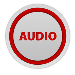 Audio circular icon on white background