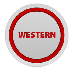 Western circular icon on white background