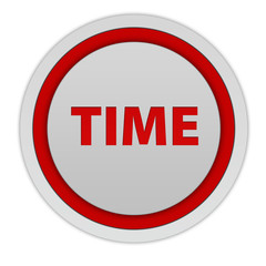Time circular icon on white background