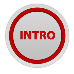 Intro circular icon on white background
