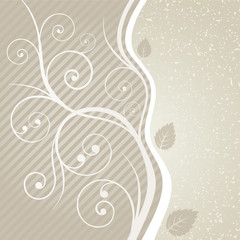 Luxury golden floral swirls and leaves design