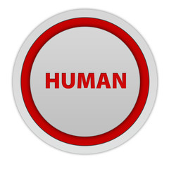 Human circular icon on white background