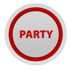 Party circular icon on white background