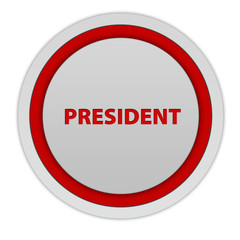 President circular icon on white background