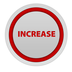 Increase circular icon on white background