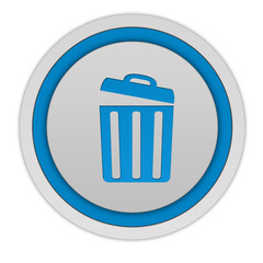 trash can circular icon on white background