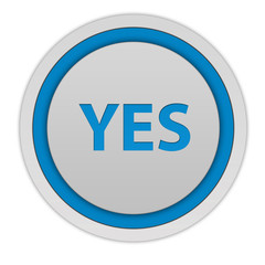 yes circular icon on white background